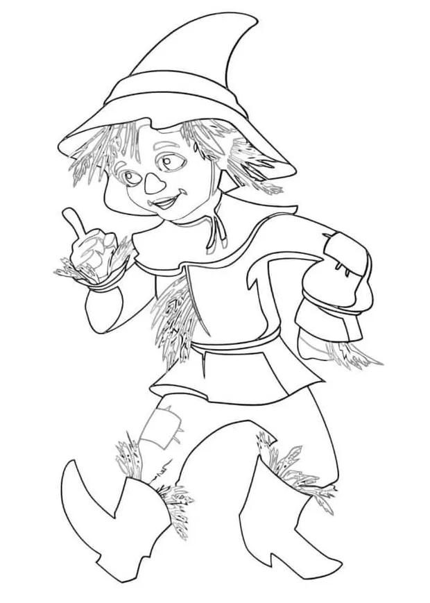 Wizard of oz scarecrow coloring page