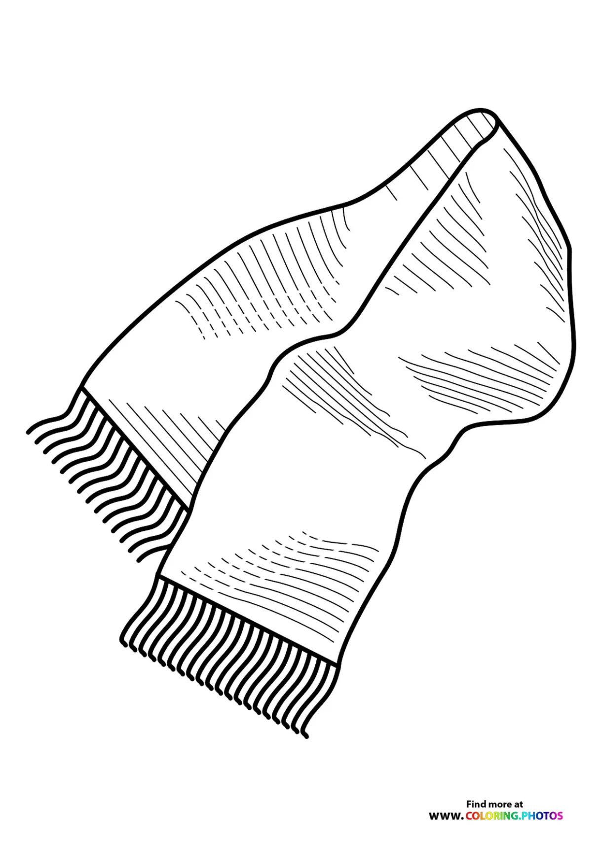 Winter scarf coloring pages for kids