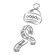 Hat and scarf » coloring pages » surfnetkids