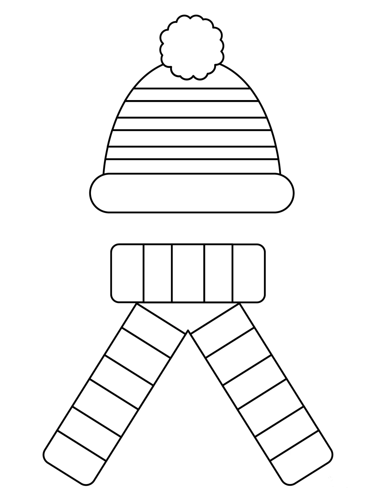 Hat and scarf coloring page colouringpages
