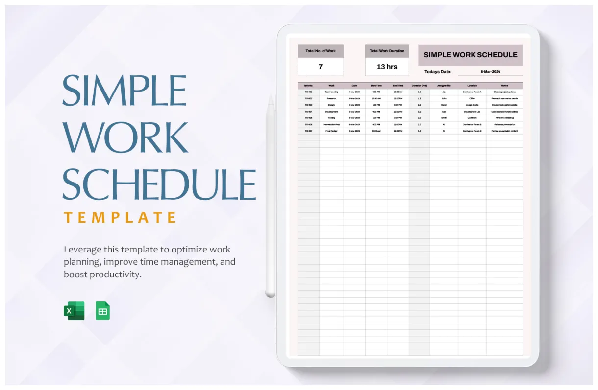 Inspection Schedule Template in Excel, Google Sheets - Download