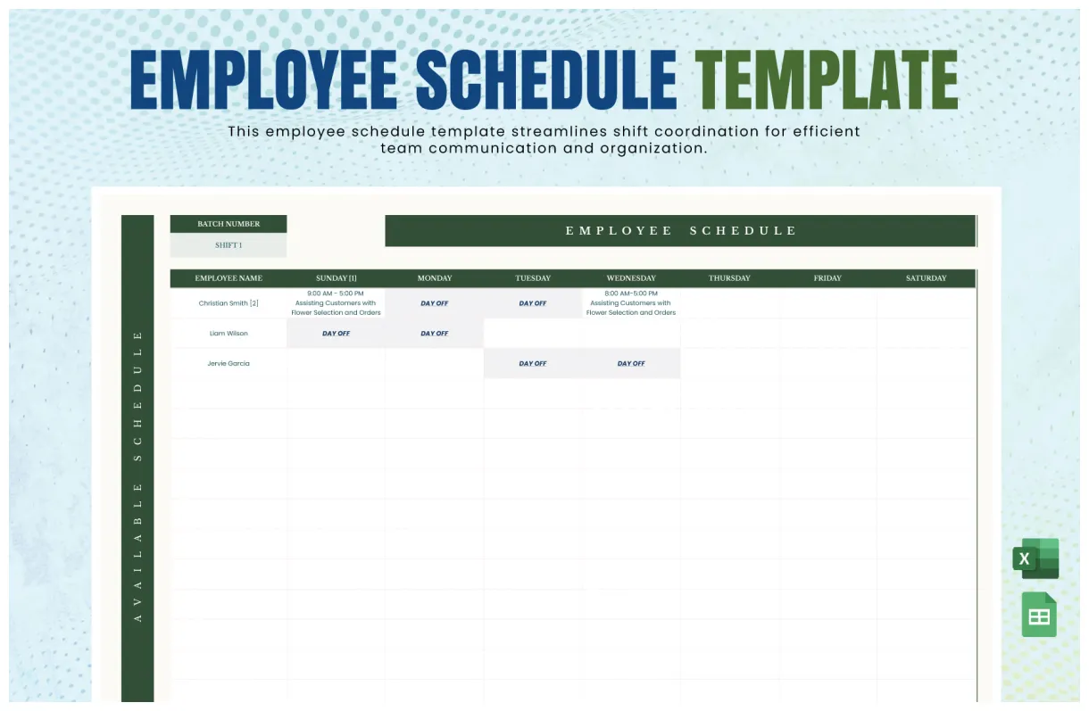 Delivery Schedule Template in Excel, Google Sheets - Download
