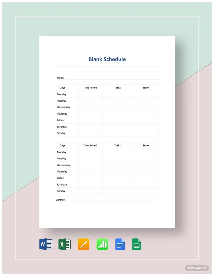 Schedules Templates - Format, Free, Download | Template.net