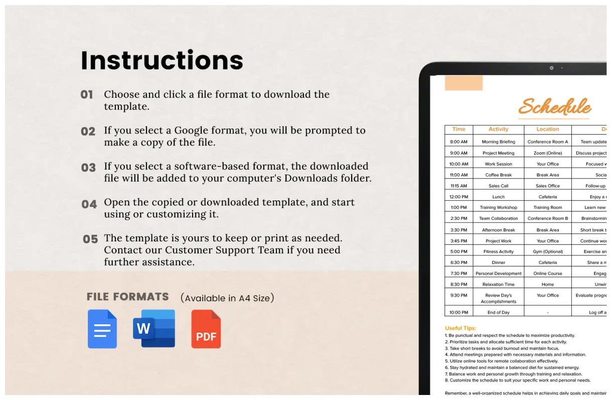 Schedule Template in Word, PDF - Download | Template.net