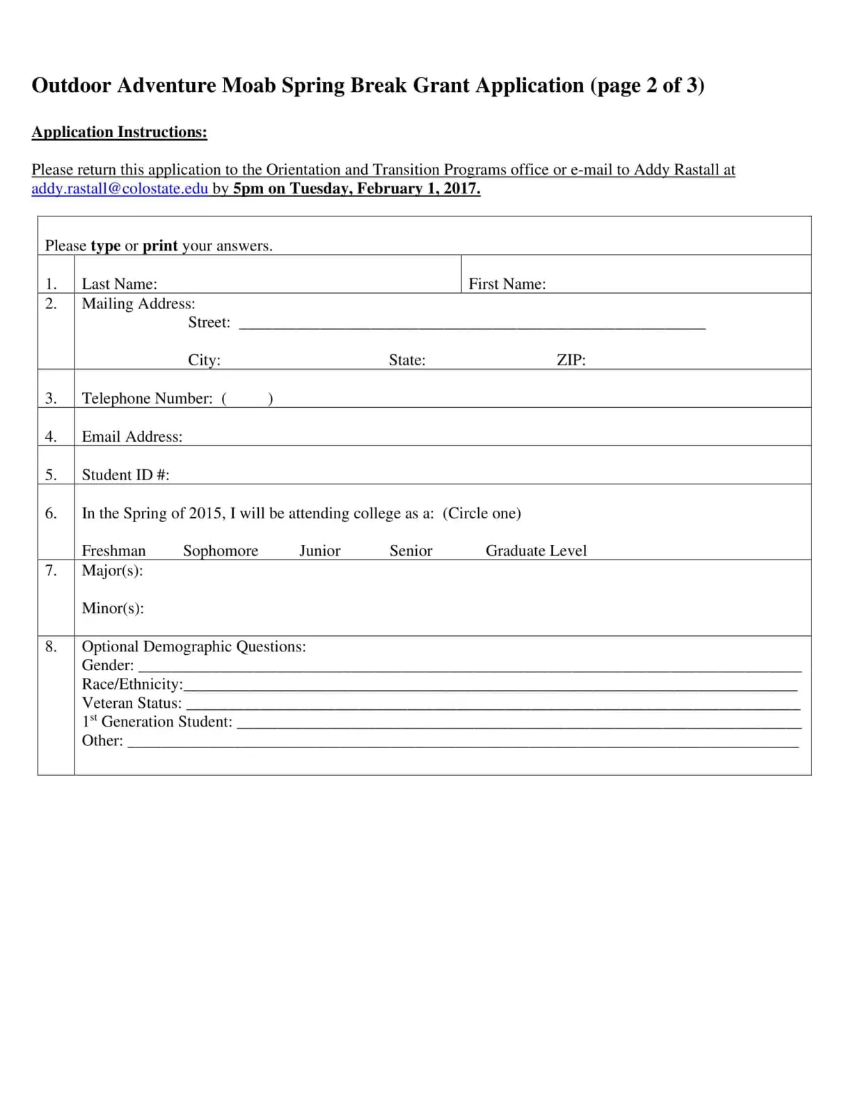 Free printable scholarship application templates [pdf, word]