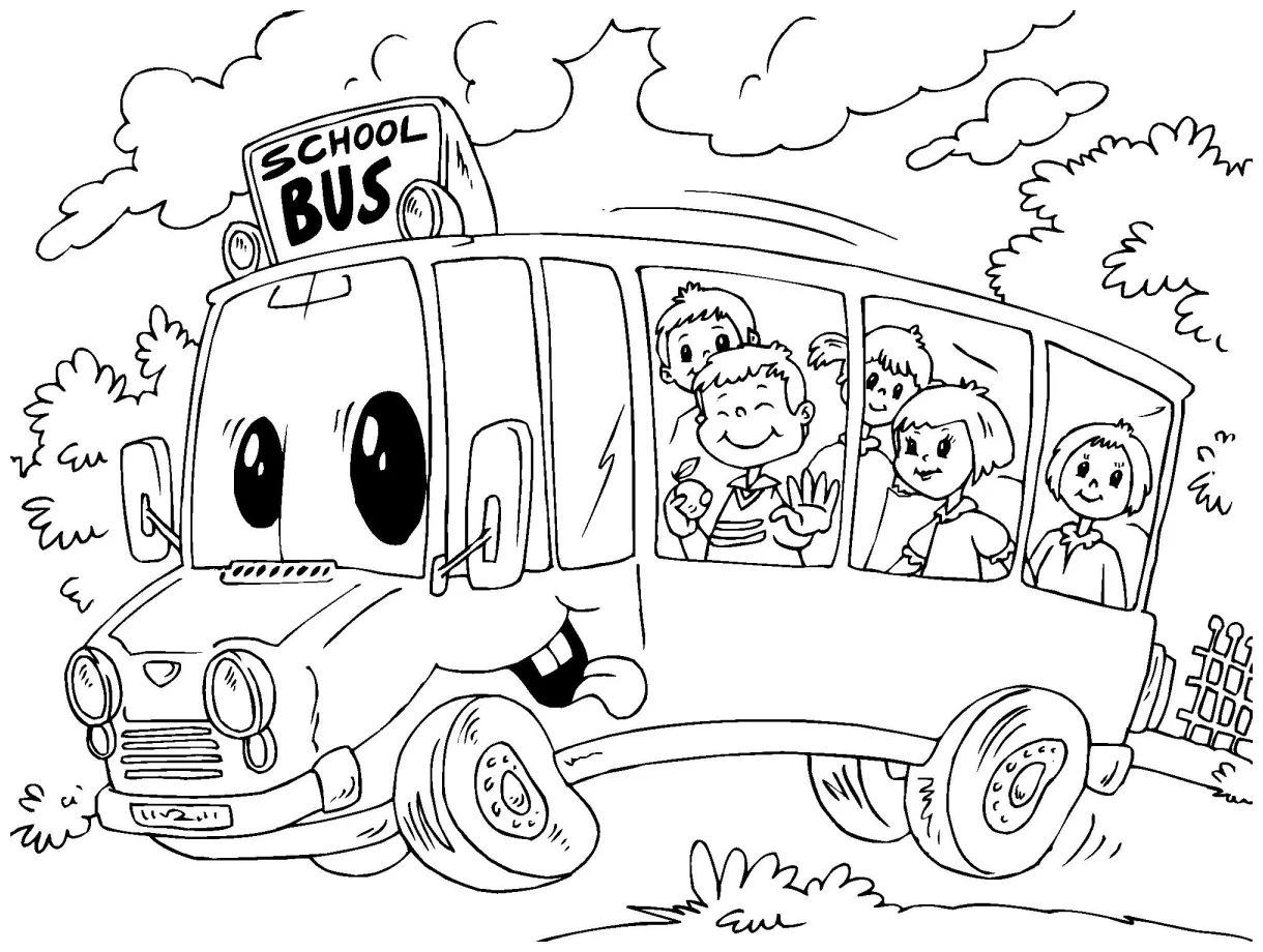 Coloring page school bus free printables img 22704