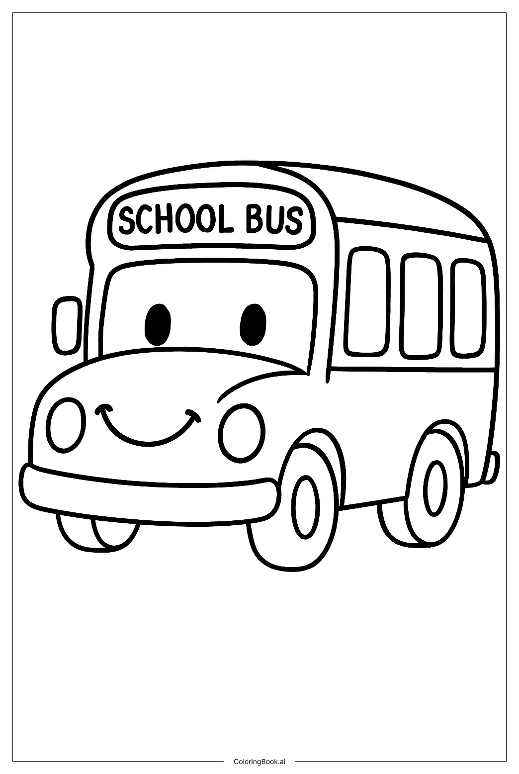 A school bus shape coloring page free pdf&png printable