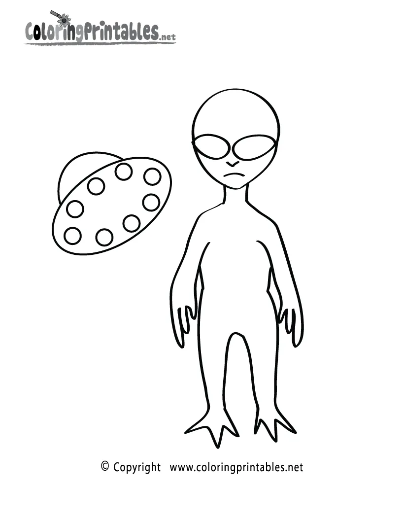 Space alien coloring page a free science coloring printable