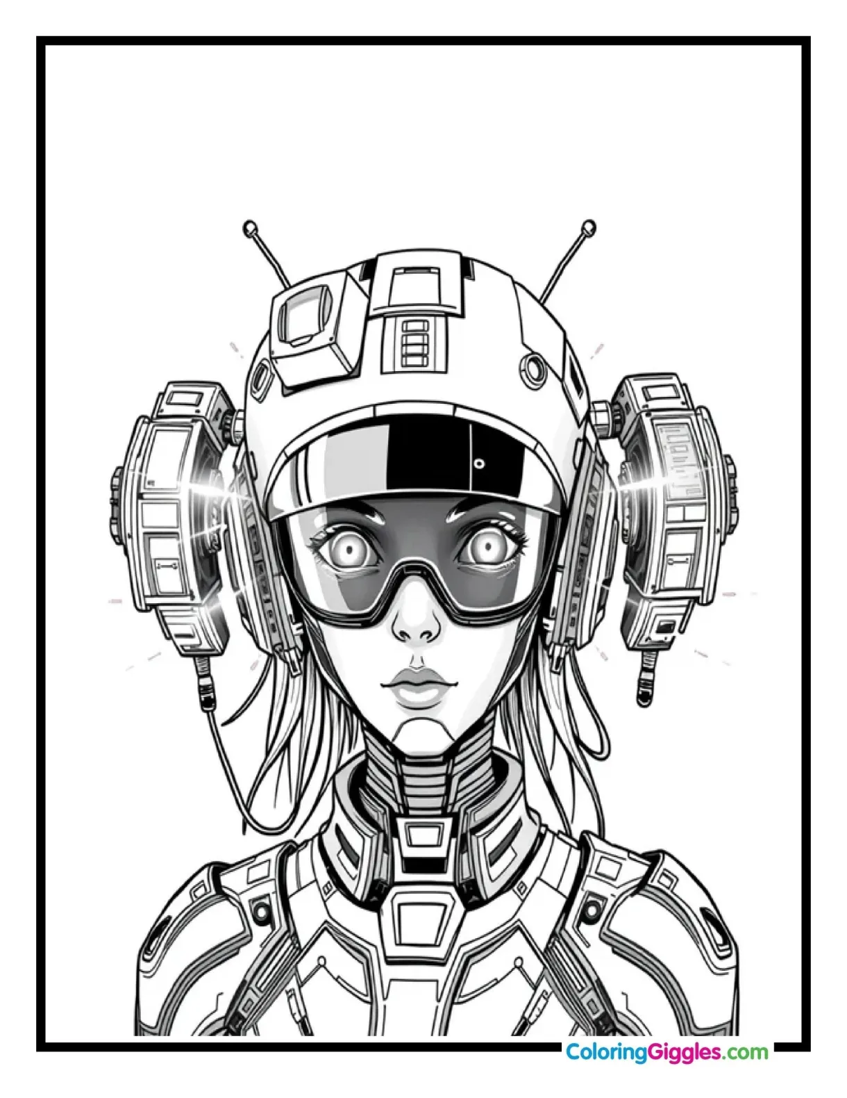 Free sci-fi style girl coloring pages for kids
