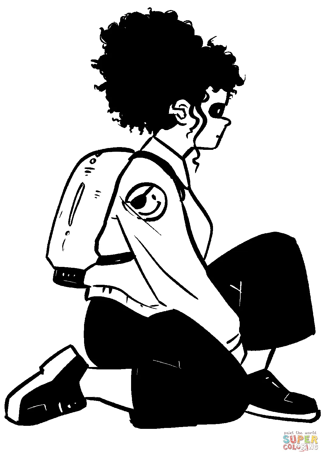 Sci-fi girl looking ahead coloring page free printable coloring pages