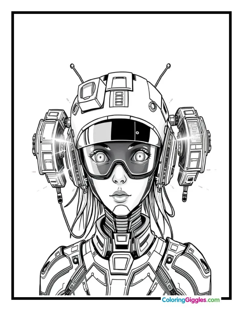 Free sci-fi style girl coloring pages for kids