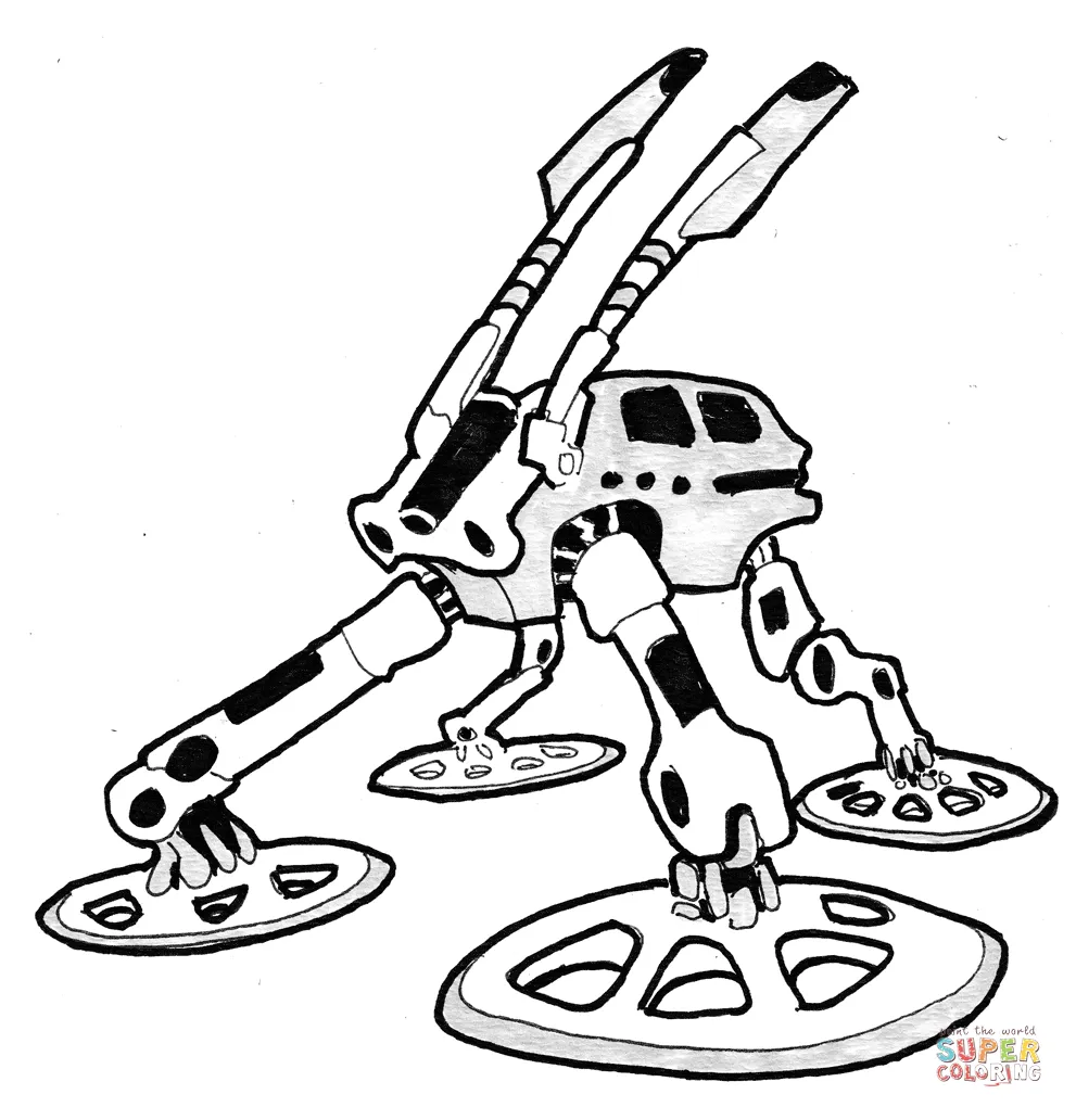 Sci-fi robot swamper coloring page free printable coloring pages