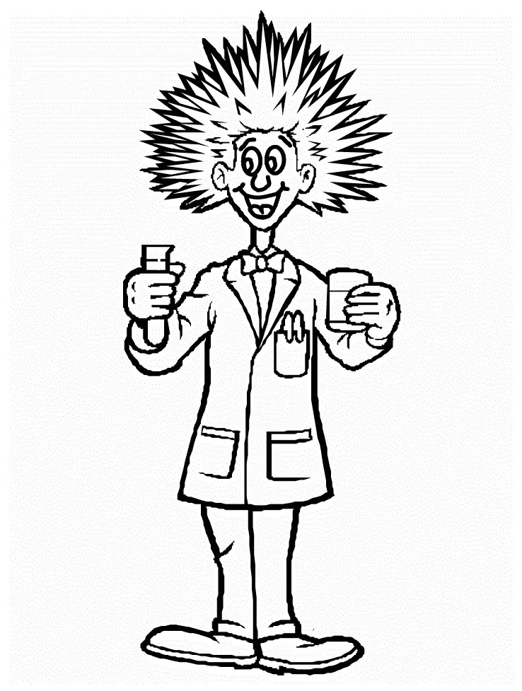 Scientist 4 printable coloring page