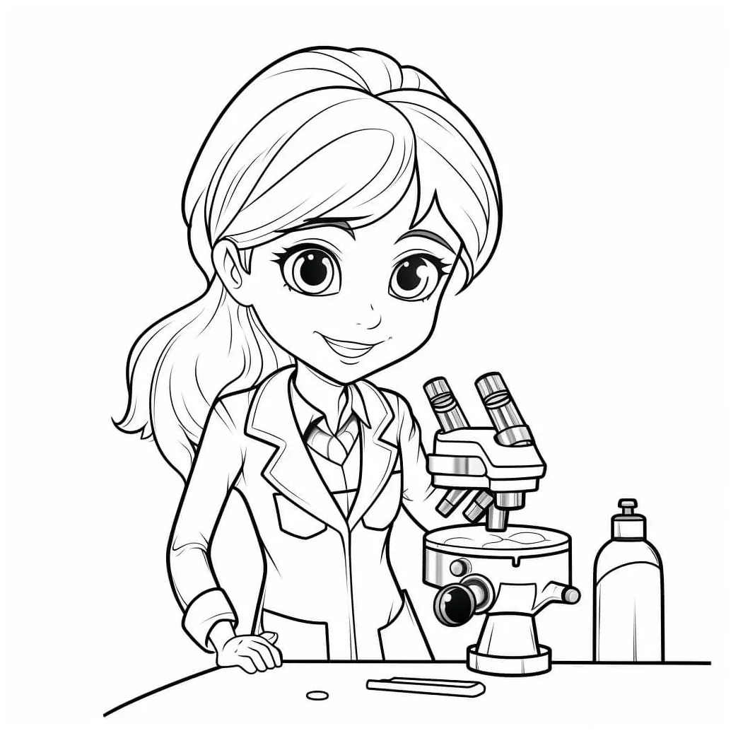 Scientist coloring sheets free + printable