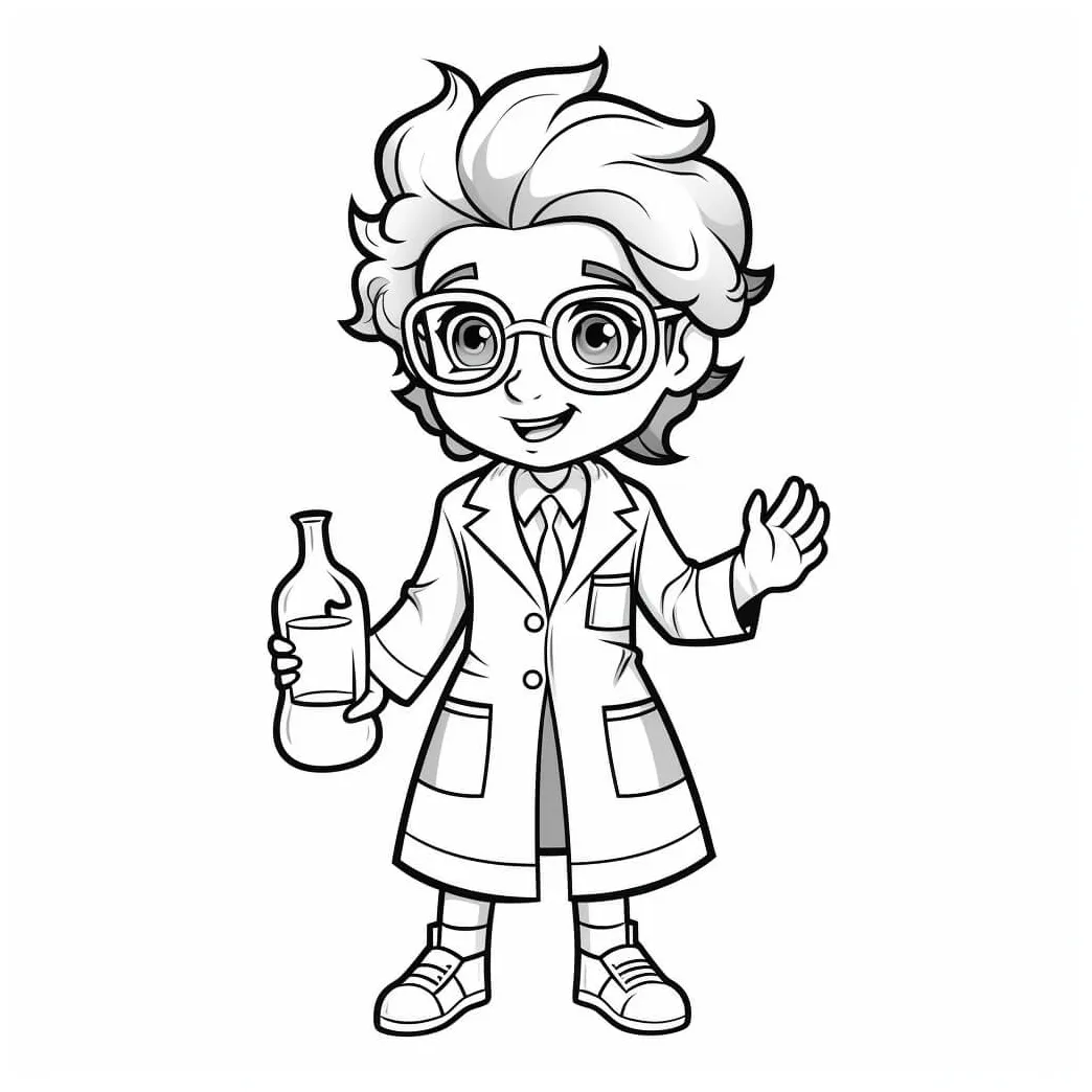 Scientist coloring sheets free + printable