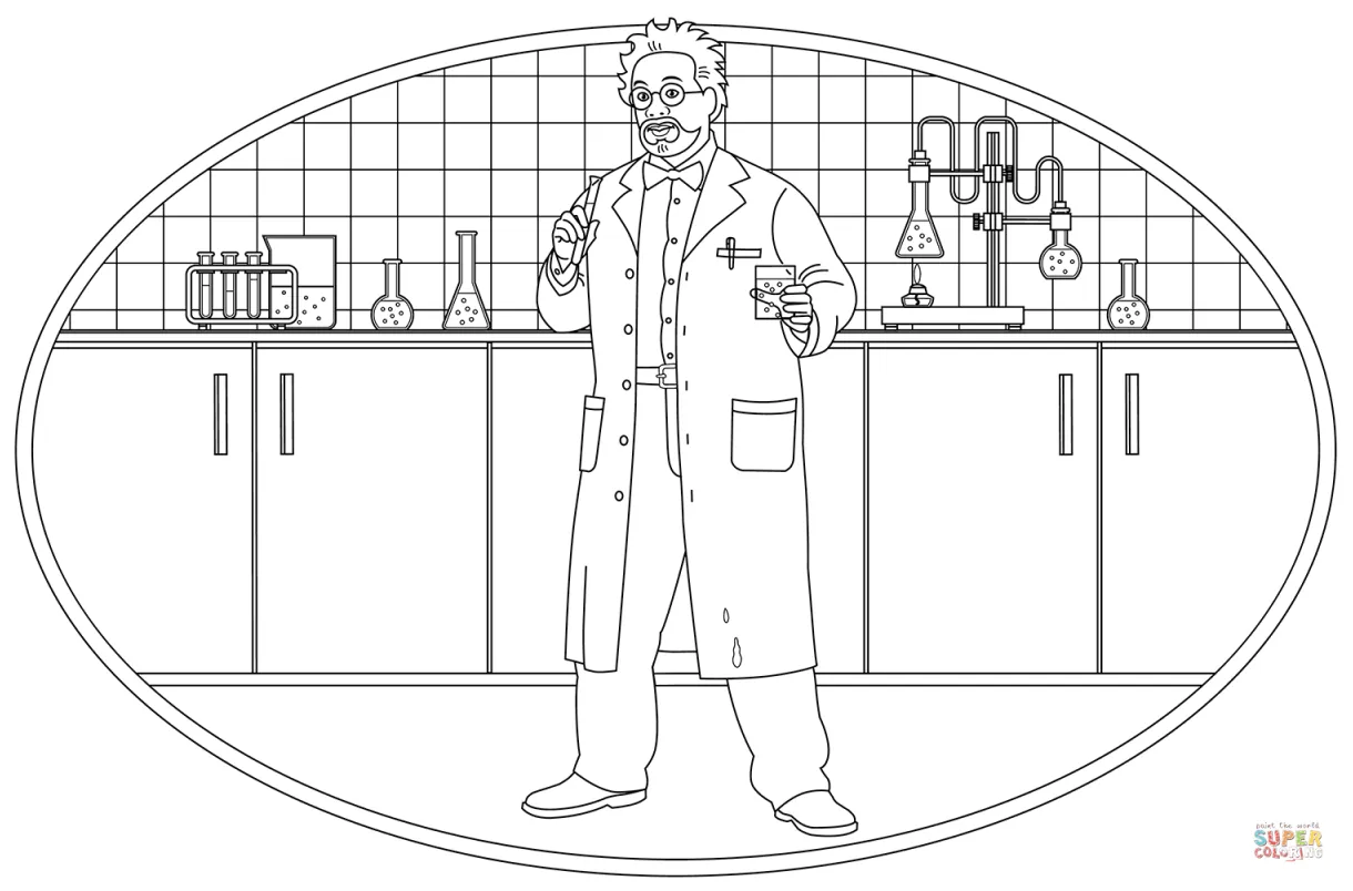 Scientist coloring page free printable coloring pages
