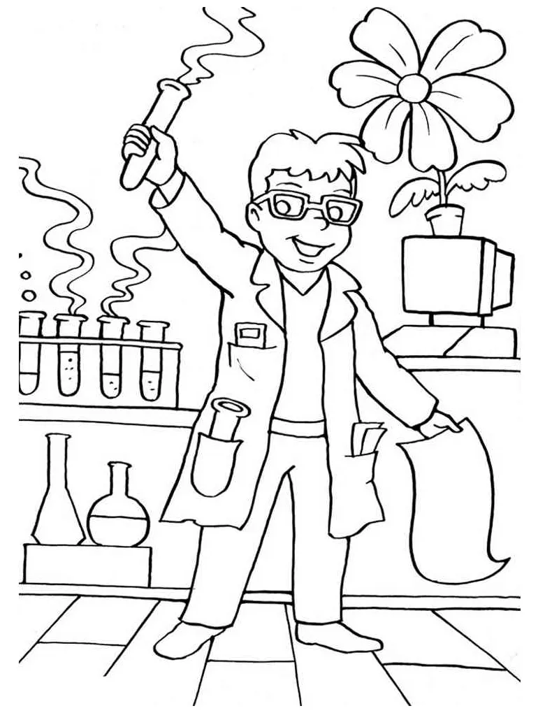 Scientist coloring pages