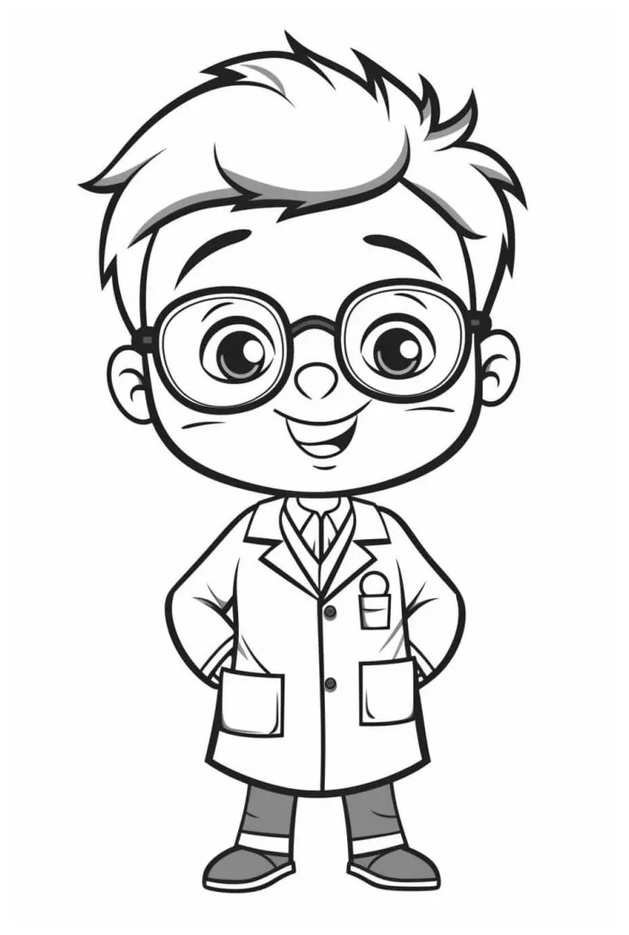 Scientist coloring sheets free + printable