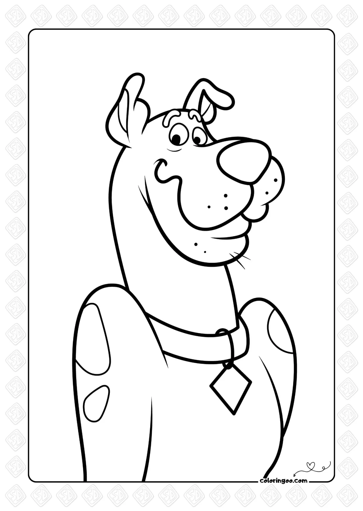 Easy scooby-doo coloring page