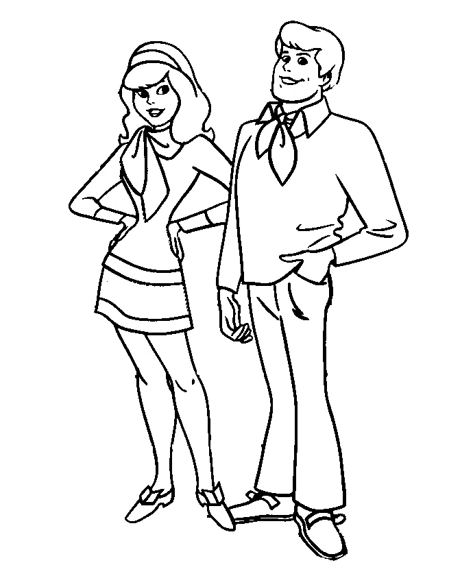 Scooby doo coloring book pages daphne and fred