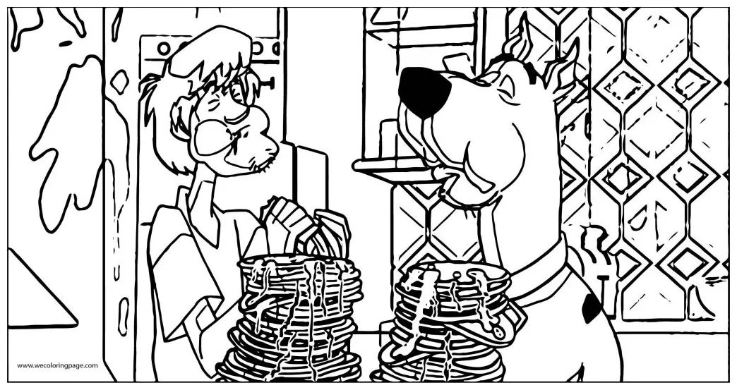 Scooby doo eating coloring page wecoloringpage