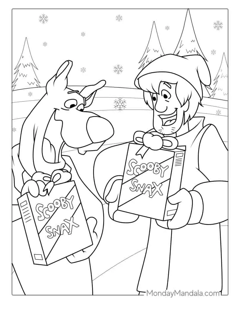 Scooby doo eating coloring page