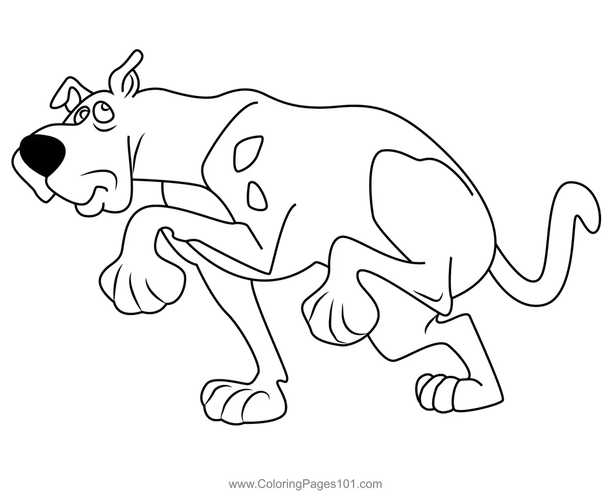 Scooby doo eating coloring page