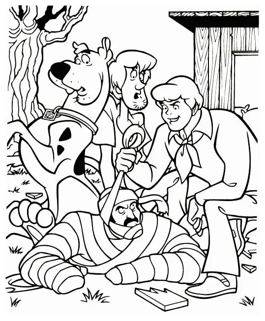 Scooby doo eating coloring page