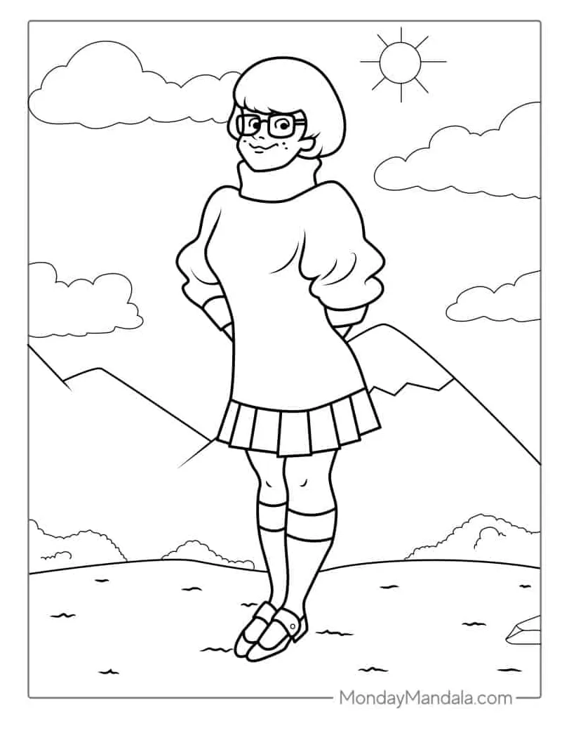 Scooby doo eating coloring page