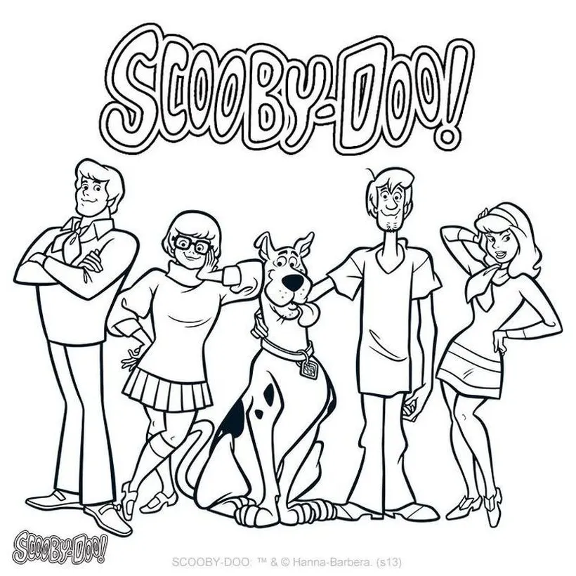 Scooby doo eating coloring page