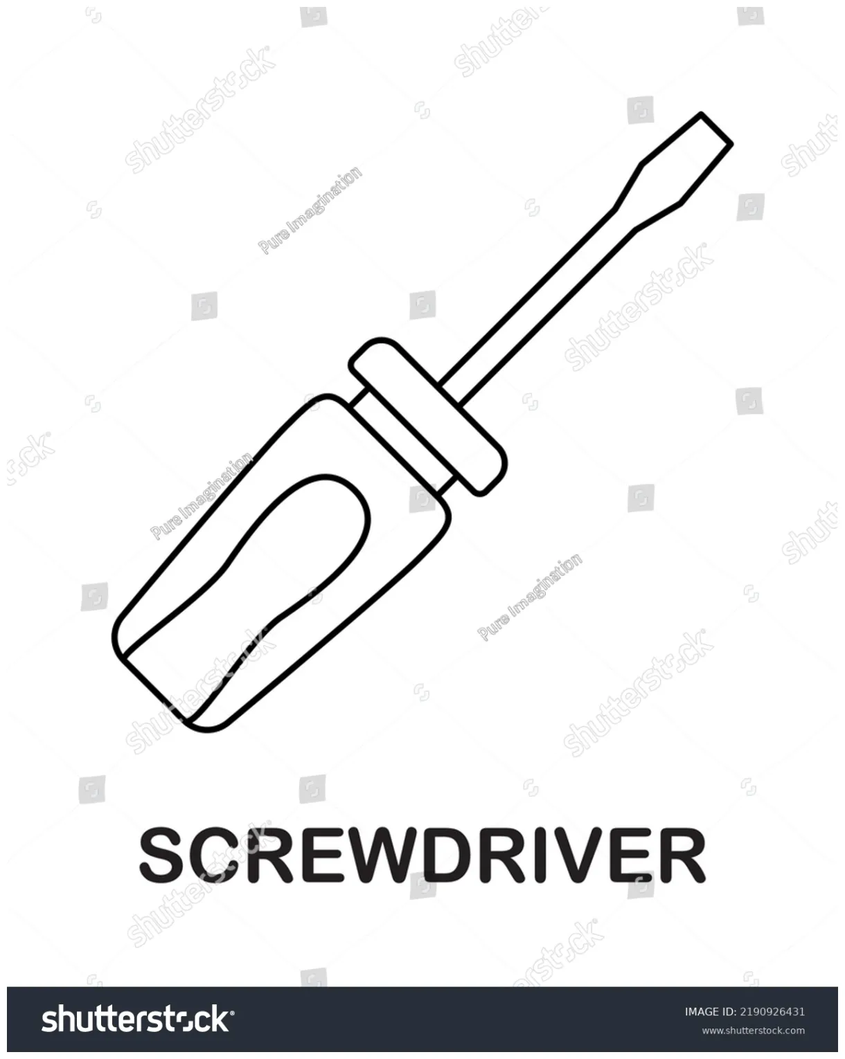 Coloring page screwdriver kids stock vector 2190926431