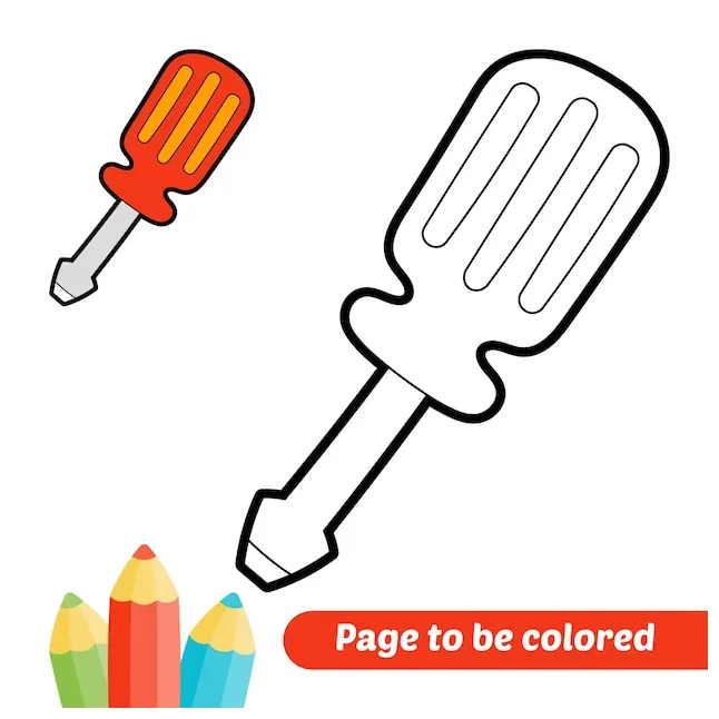 Premium vector coloring book for kids screwdriver vector