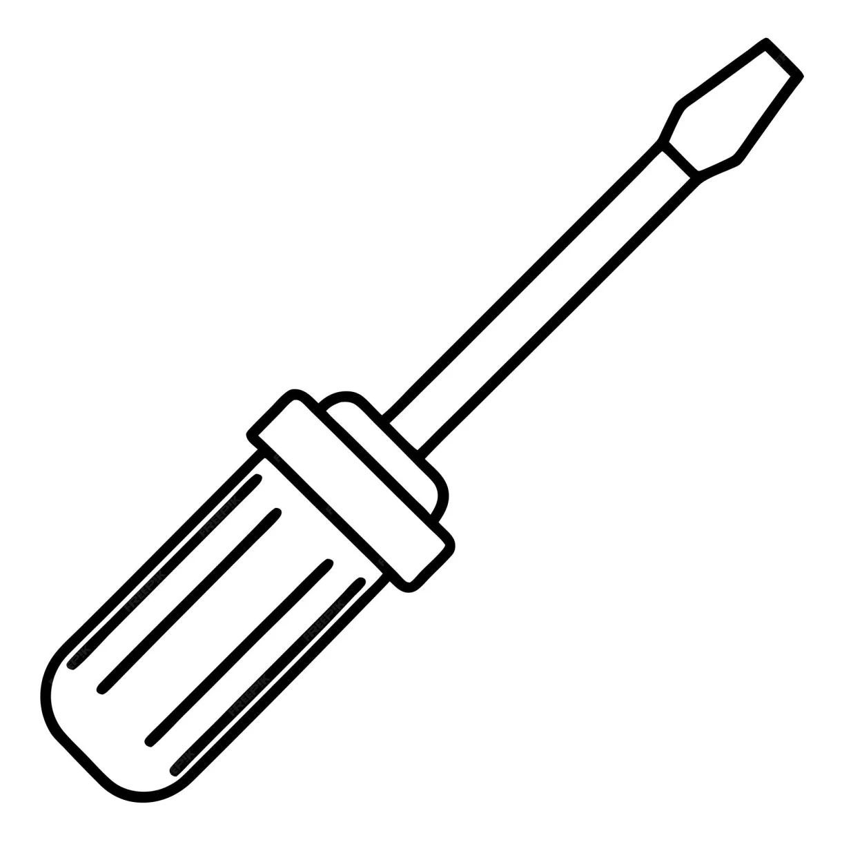 Screwdriver outline coloring book page line art drawing premium ai printable coloring page