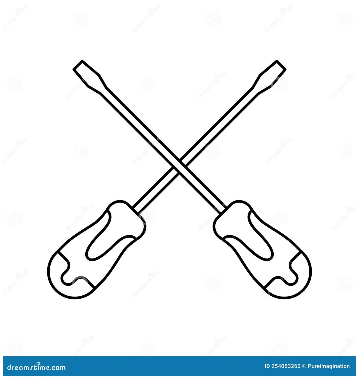 Coloring page with screwdriver for kids stock vector illustration of