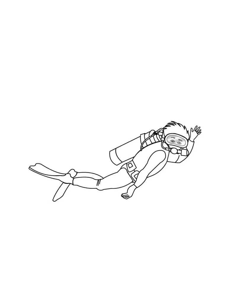 Scuba diving coloring page