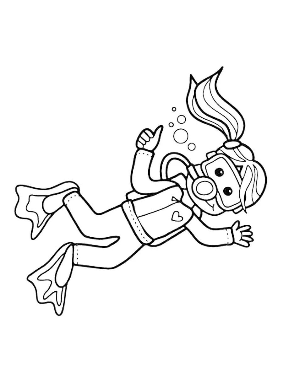 Scuba diving coloring pages
