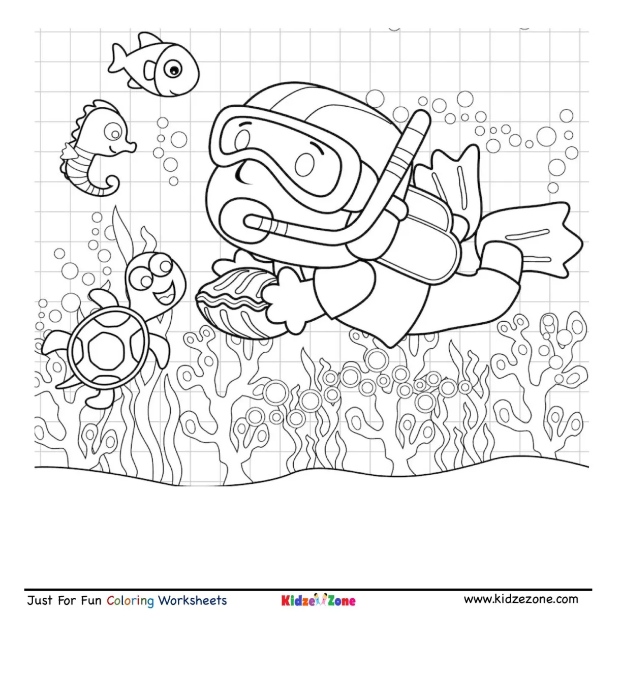 Coloring pages scuba diver