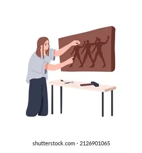 459 woman chiseling stone s, s & vectors shutterstock