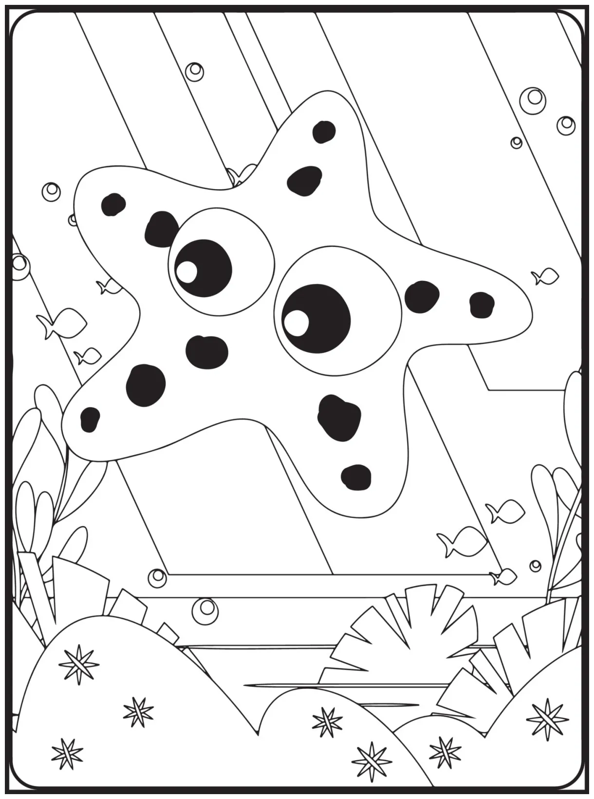 Sea animals coloring pages 16825121 vector art at vecteezy