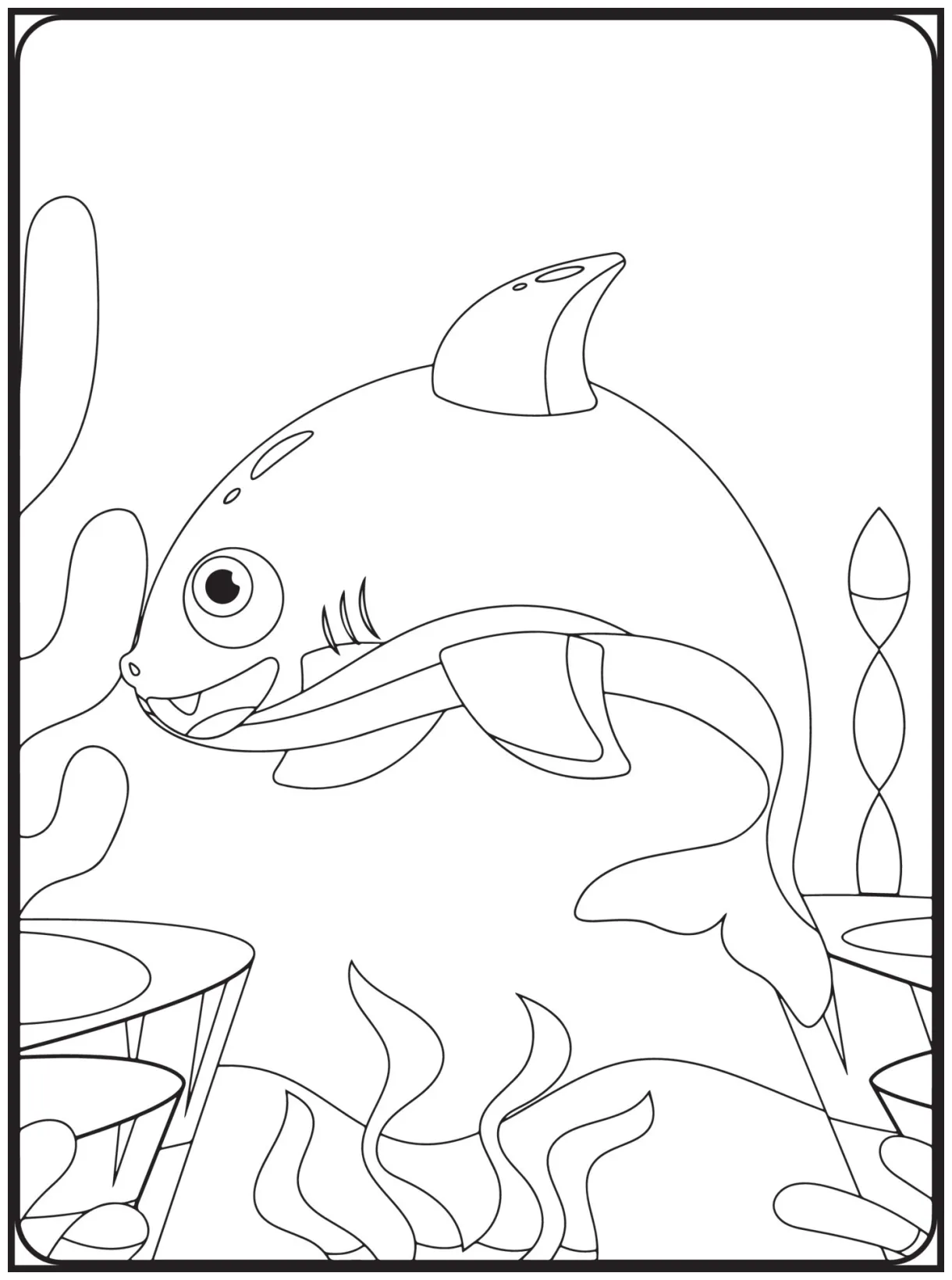 Sea animals coloring pages 16825160 vector art at vecteezy