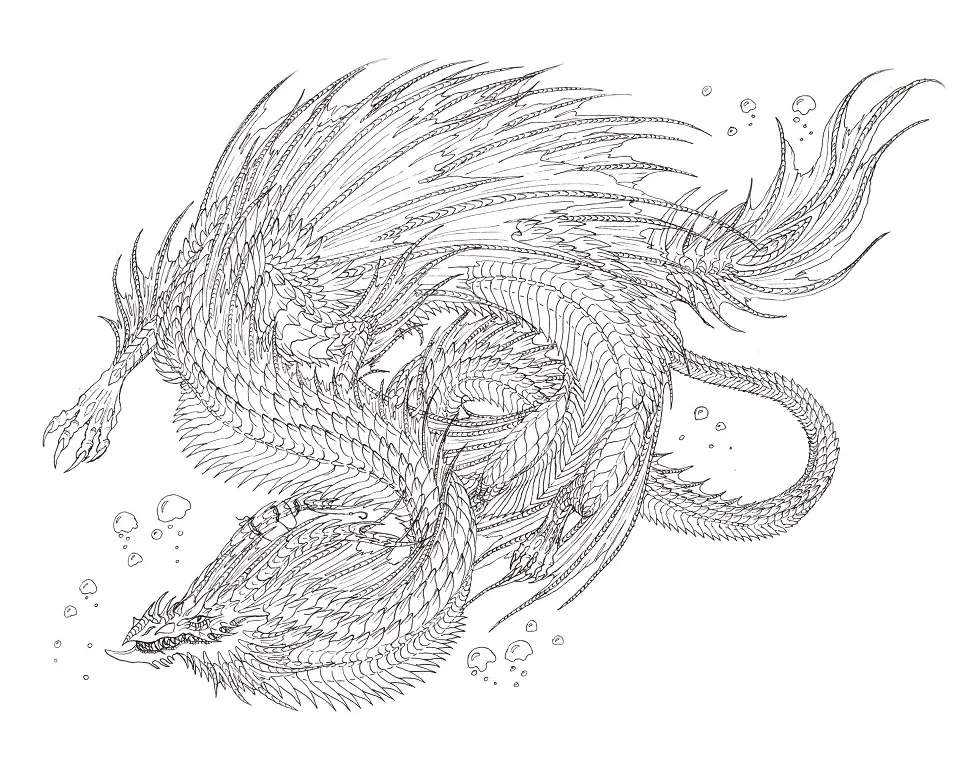 Sea serpent dragon coloring page free printable coloring pages for kids