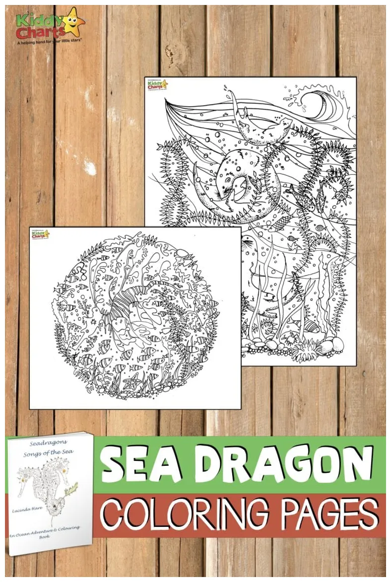Sea dragon coloring page pictures to print