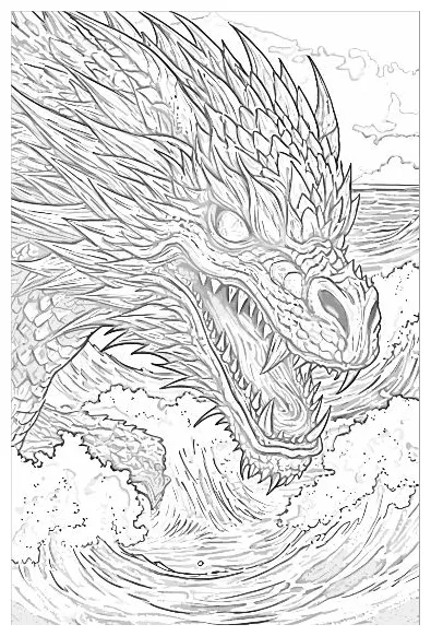 Sea dragon coloring page