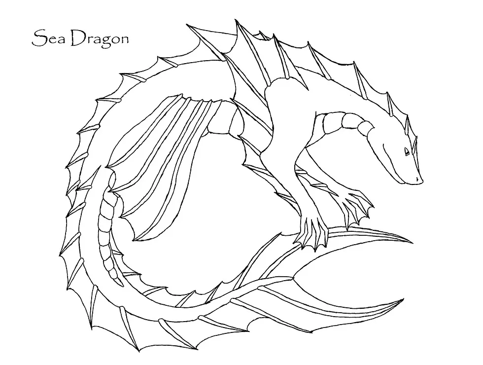 Deep sea dragon coloring page free on pixabay pixabay