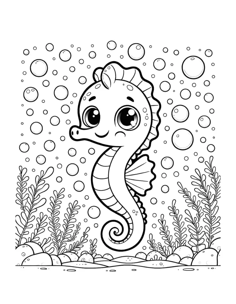 Sea horse coloring page download free printable