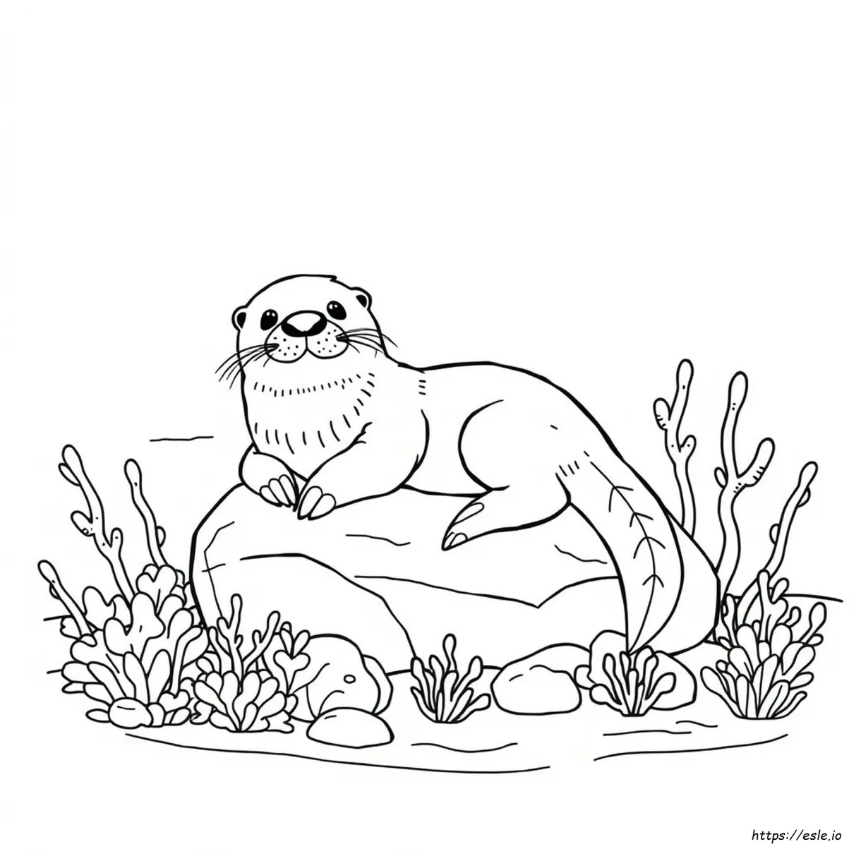 Realistic Sea Otter Coloring Page