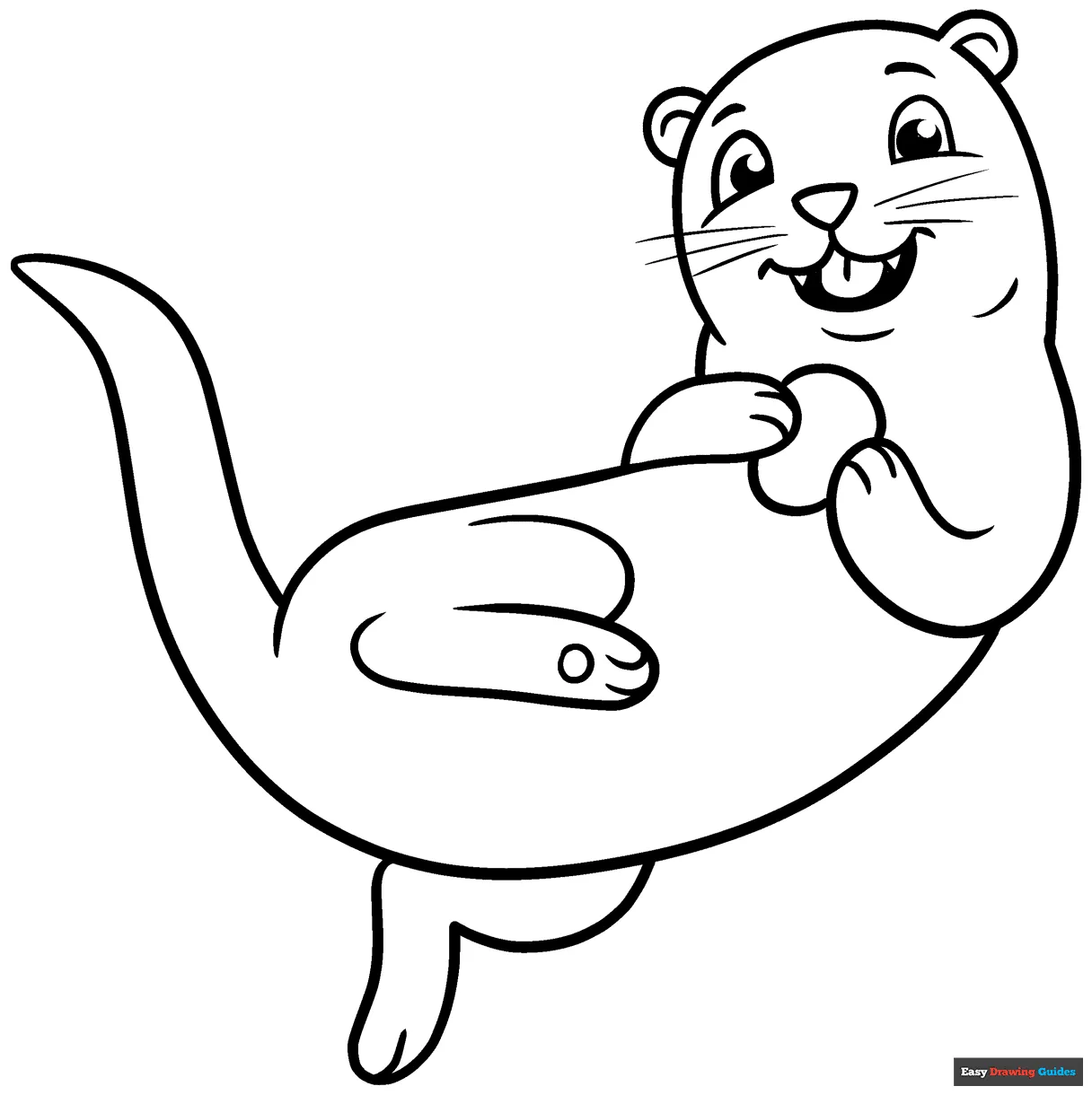 Cartoon Sea Otter Coloring Page | Easy Drawing Guides