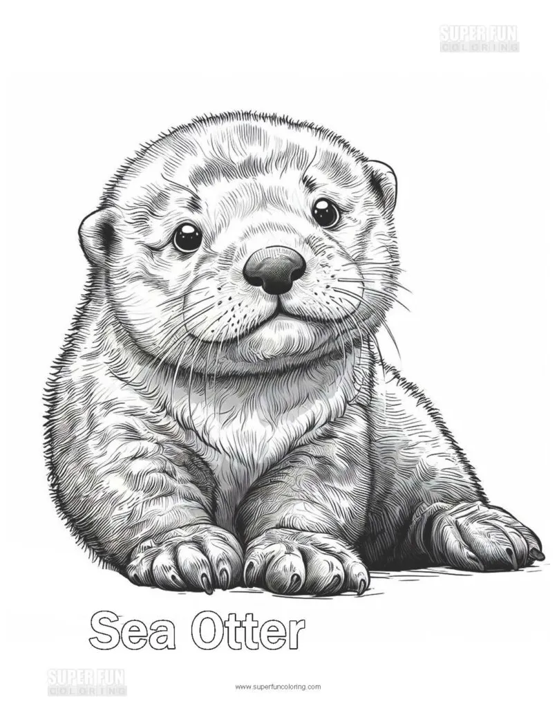 Sea Otter Coloring Page - Super Fun Coloring