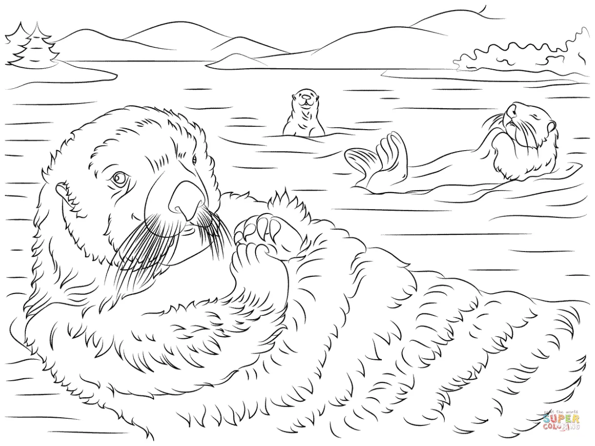 Sea otter coloring pages