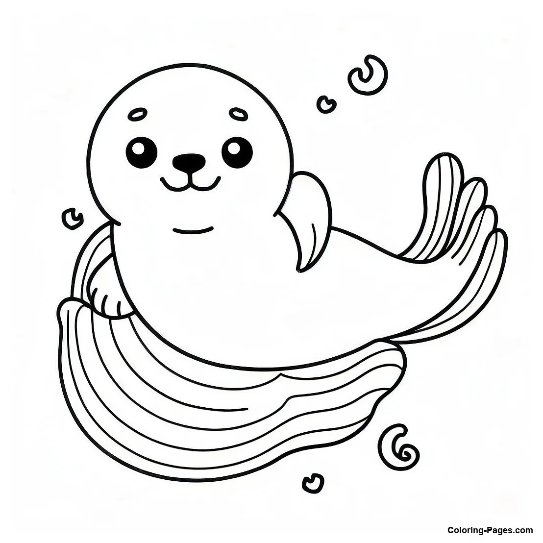 Cute sea otter floating on its back coloring page coloring-pages